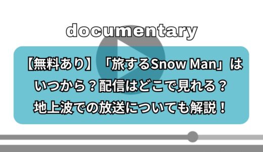 【無料あり】「旅するSnow Man」はいつから？配信はどこで見れる？地上波での放送についても解説！