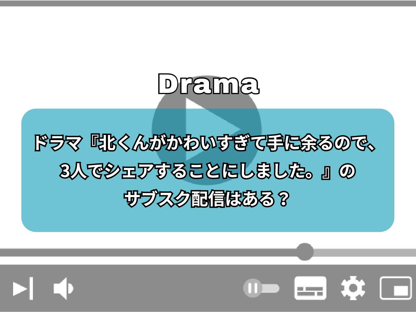 ドラマ『北くんがかわいすぎて手に余るので、3人でシェアすることにしました。』のサブスク配信はある？