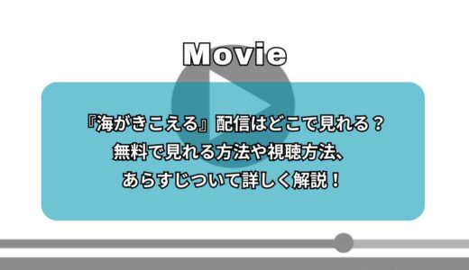 『海がきこえる』配信はどこで見れる？無料で見れる方法や視聴方法、あらすじついて詳しく解説！