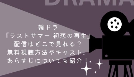 韓ドラ『ラストサマー 初恋の再生』配信はどこで見れる？無料視聴方法やキャスト、あらすじについても紹介！