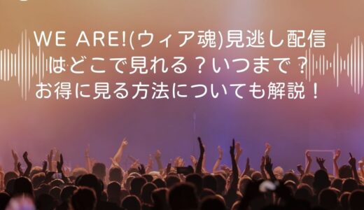 WE ARE!(ウィア魂)見逃し配信はどこで見れる？いつまで？お得に見る方法についても解説！
