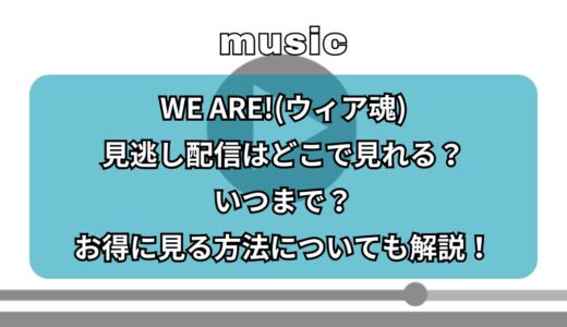 WE ARE!(ウィア魂)見逃し配信はどこで見れる？いつまで？お得に見る方法についても解説！