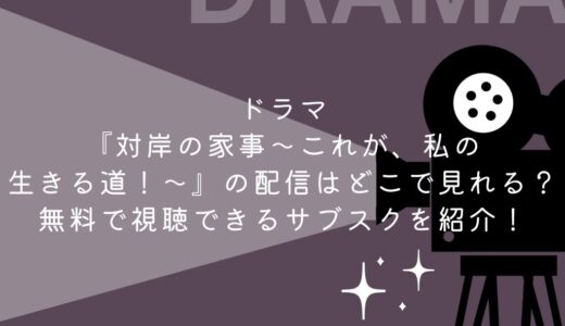 ドラマ『対岸の家事～これが、私の生きる道！～』の配信はどこで見れる？無料で視聴できるサブスクを紹介！