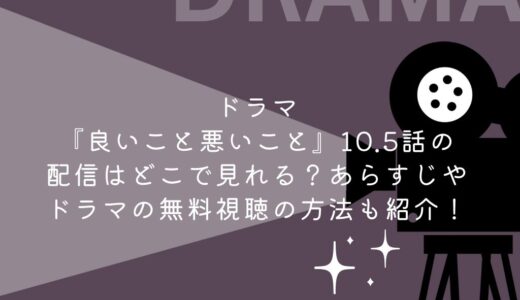 ドラマ『良いこと悪いこと』10.5話の配信はどこで見れる？あらすじやドラマの無料視聴の方法も紹介！