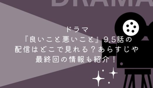 ドラマ『良いこと悪いこと』9.5話の配信はどこで見れる？あらすじや最終回の情報も紹介！