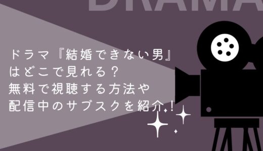 ドラマ『結婚できない男』はどこで見れる？無料で視聴する方法や配信中のサブスクを紹介！