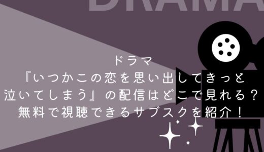 ドラマ『いつかこの恋を思い出してきっと泣いてしまう』の配信はどこで見れる？無料で視聴できるサブスクを紹介！