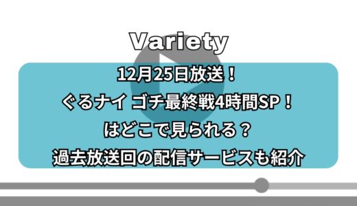12月25日放送！ぐるナイゴチ最終戦4時間SP！はどこで見られる？過去放送回の配信サービスも紹介