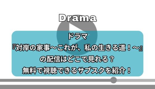 ドラマ『対岸の家事～これが、私の生きる道！～』の配信はどこで見れる？無料で視聴できるサブスクを紹介！